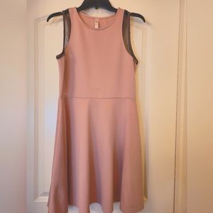 Xhilaration light pink with black lace dress - L